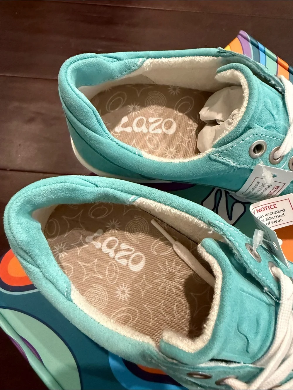 Women's Turquoise Suede Lace-Up Sneakers